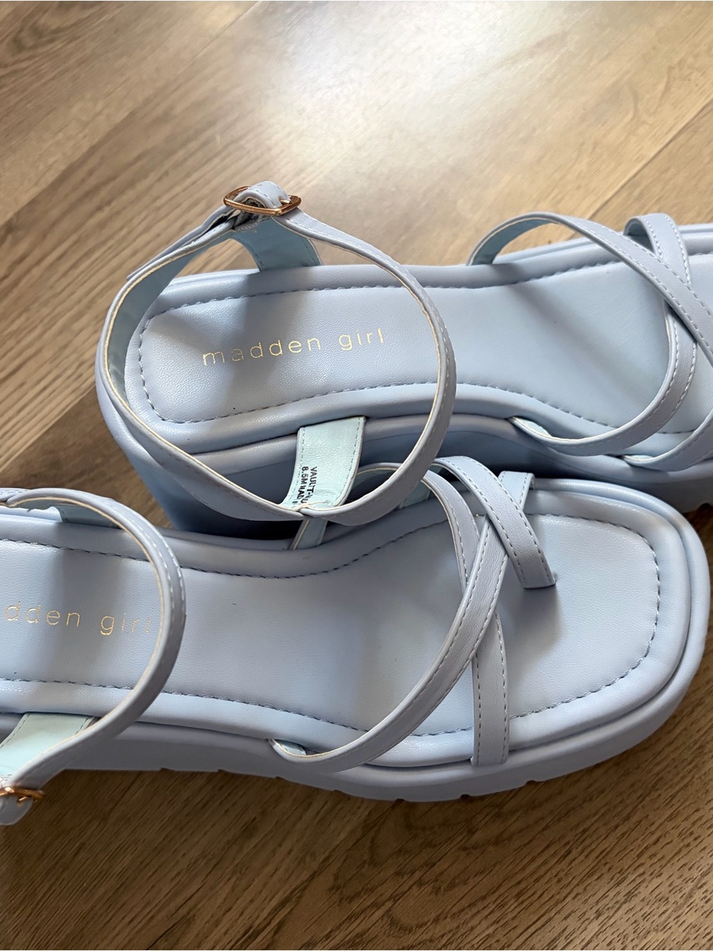 Madden Girl Light Blue Platform Slingback Sandals - Picture 9 of 11